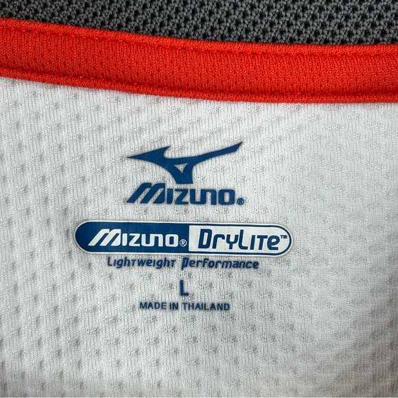 Mizuno Dry Lite Performance Polo Short Sleeve Shirt Collared Grey Orange Men’s L - Picture 2 of 16